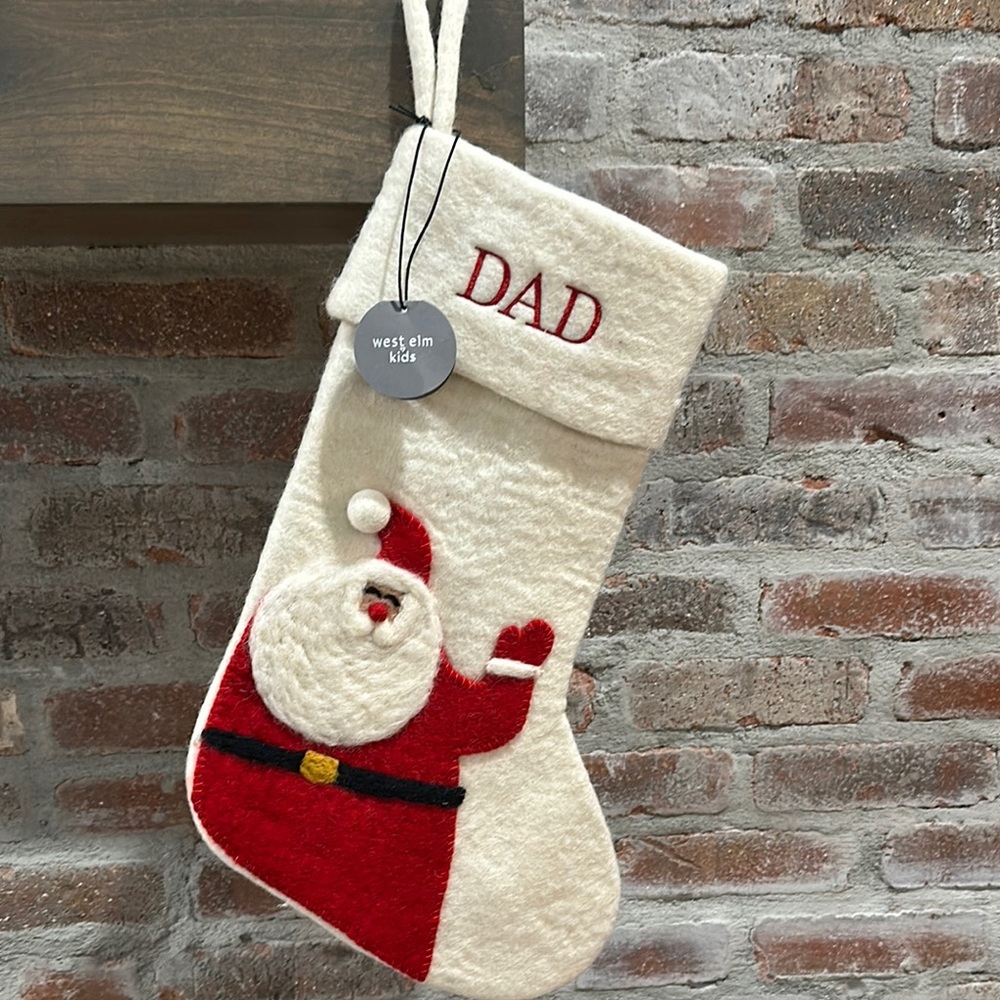 West Elm Kids Santa Stocking - Red and White